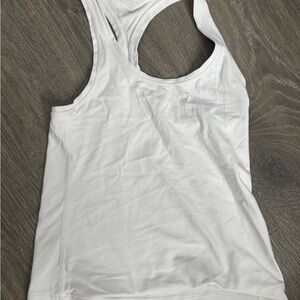 Lululemon Athletica White Fitted Cut Out Tank Top